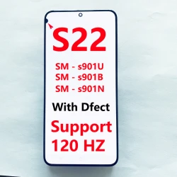 With defects S901W AMOLED LCD For Samsung S22 S901B S901U S901E/DS S901W LCD Display Touch Screen Digitizer Assembly Replacement