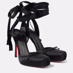 Women's Back Air Stiletto Sandals Square Headband Butterfly Wedding Party Ballet High Heels 2025 Summer New Style