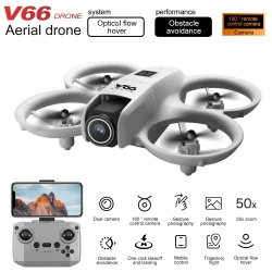 V66 Mini Drone 4K Profesional Dual Camera Headless Mode Obstacle Avoidance WiFi FPV Dron 360° Flip RC Quadcopter Toys for Kids