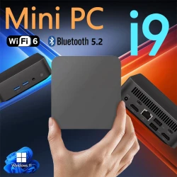 Portable Mini PC Windows 11 Core i9 8950HK Desktop Computer 16GB LPDDR4 1TB/2TB M.2 SSD WIFI6 BT5.2 Ultra Small Pocket PC gamer