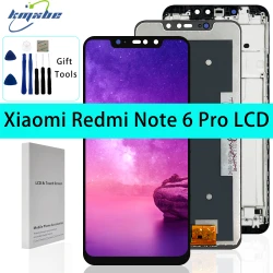 6.26" Original Xiaomi Redmi Note 6 Pro LCD Display Touch Screen Digitizer Assembly With Frame For M1806E7TG Replacement Parts
