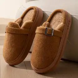 Winter Slippers Women Indoor Warmth Outdoor Anti Slip Thick Sole Comfortable Couples Bedroom Exquisite Breathable Home Shoes