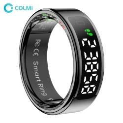 2025 COLMI R12 Smart Ring with Display Screen and Touch, Wireless Charging, Health Manager, 5 ATM Waterproof For Men Women