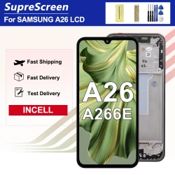 6.7 '' AMOLED A26 Screen With Frame For Samsung A26 5G A266B A266E A266B/DS A266E/DS LCD Display Touch Screen Digitizer Assembly