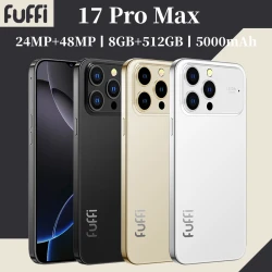Global Vision 17 Pro Max Smartphone 5G Android 12 8GB RAM 512GB ROM 6.3 Inch Phone 2280x1080HD 24+48MP 4 5G Network Mobile Phone