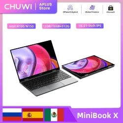 CHUWI MiniBook X 2-in-1 Tablet Laptop Intel N100 Notebook 12GB LPDDR5 512G SSD 10.51" FHD IPS Screen WiFi6 PC Windows 11 Laptops