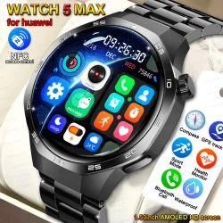 2025 New For Huawei Xiaomi GT5Pro Smart Watch Men NFC GPS Tracker Sapphire AMOLED Screen Heart Rate Bluetooth Call SmartWatch