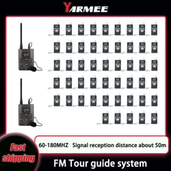 YARMEE Wireless FM Tour Guide System Portable Audio Whisper Transmitter Receivers For Travelling Church Museum Umrah Hajj