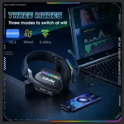 ONIKUMA GT808 Wireless Headset 2.4GHz Wireless Muffler Headset for PS5 PS4 PC Mac Gaming Headphones with RGB microphone