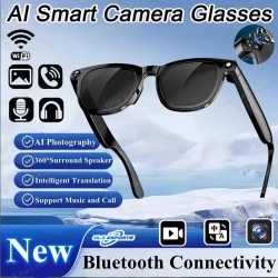 New HD AI Shooting Smart Glasses CY01 800W Camera Bluetooth Music Calling AI Dialog Recognition Voice Assistant Smart Glasses
