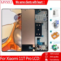 AMOLED 6.67" For Xiaomi 11T Pro LCD Screen Touch Panel Digitizer For Xiaomi 11Tpro LCD Display With Frame Replacement Parts