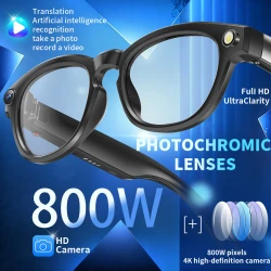LIGE 4K Camera Glasses Color-Change Lens 800W Camera AI Glass Smart Glasses Sport Photography Call Video Music Bluetooth Glasses