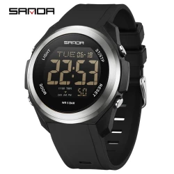 Sanda Multi-function Alarm Watches With Colorful Led Lights Waterproof Sports Led Digital Electronic For Silicone Strap Students