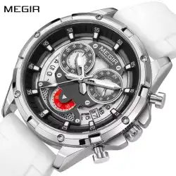 MEGIR 2248 Innovative Design Men's Quartz Watch Silicone Strap Waterproof Luminous Calendar Chronograph Daily Men's Clock reloj