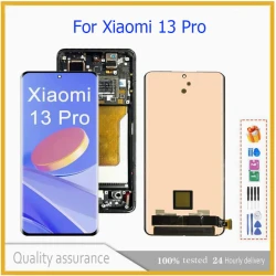 AMOLED For Xiaomi Mi 13 Pro LCD Display Touch Screen Digitizer Assembly Replacement For Xiaomi 13 Pro Screen With Frame
