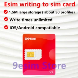 9esim，esim to sim V3 card adapter for iphone15 16 pro max，removable euicc esim.me converter，5ber esim card chip module estk me