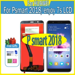 LCD Tested For Huawei P Smart FIG-LX1 LX2 LX3 FIG-LA1 Display Touch Screen Assembly P Smart 2018 LCD Enjoy 7S Screen Replacement