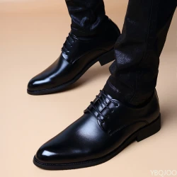 Spring summer pointed inner height increasing leather shoes for business casual and formal wear simple high-end men's shoes