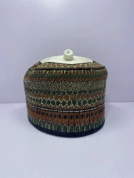 Army Stripped – Hausa/Fulani Cap, Kufi, Handwoven Cap, Zawa