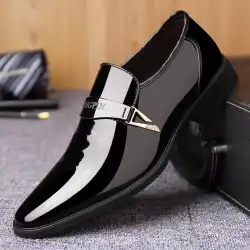Men's Leather Shoes Business Shoes Bright Leather Oxford Shoes Lacquer Pointed Toe Male Loafers Slip on Designer Men Dress Shoe