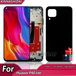 TFT Screen for Huawei P40 Lite JNY-L21A LCD Display Touch Screen With Frame and Battery Cover Digitizer Assembly Replacement