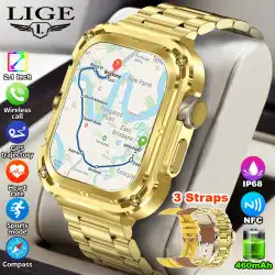 LIGE New GPS Tracker Smart Watch 460mAh Battery 2.1'' HD Screen NFC Compass Men Smartwatch Military Outdoor Sports Watches 2025