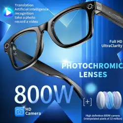 LIGE New Smart Glasses with Photochromic Lenses Camera Photography Video ChatGPT AI Interactive Translation Smart Sunglasses Men