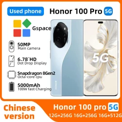 Honor 100 Pro 5g SmartPhone 100W Charge 6.78inch 120hz OLED Display 5000mAh Battery 50MP Snapdragon 8 Gen 2 Original Used Phone