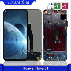6.26'' For Huawei Nova 5T LCD Display Touch Screen Digitizer Assembly Replacement YAL-AL10 YAL-L41 Nova 5T Replacement Part