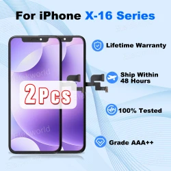 Elekworld 2Pcs For iPhone X XS MAX XR 11 LCD Screen incell With 3D Touch Digitizer Assembly 12 Pro 13 Mini 14 15 Plus Display