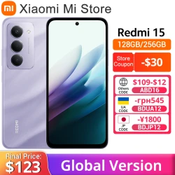Global Version Redmi 15 Smartphone Snapdragon® 685 Mobile Platform 6.9" Up to 144Hz 50MP 33W fast charging 7000mAh battery IP64