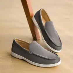 Men Casual Shoes Canvas Loafers Classic Walking Men Shoes Lightweight Soft Moccasins Lazy Shoes Male Slip on Flats Driving Shoes