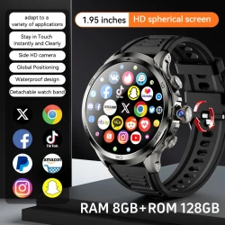 Original H19 Smart Watch Android 10.0 Smartwatch With 190° Rotary Camera GPS WIFI 1.95inch Larger Amoled Screen 256GB Storage