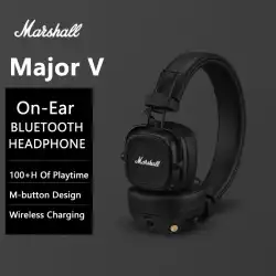 Marshall Major V 5 Wireless Bluetooth Headphone with Mic Foldable Pop Rock Retro Headset Support Marshall Bluetooth App
