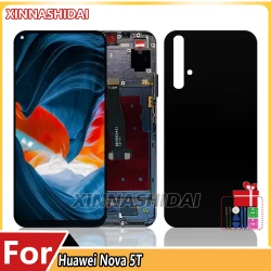 TFT For huawei Nova 5T YAL-L21 YAL-L61 YAL-L71 YAL-L61D LCD Display Touch Screen Frame Battery Cover Housing LCD Glass Display