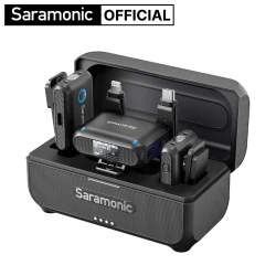 Saramonic Blink500B2+ Wireless Lavalier Microphone for iPhone Camera 150m Range Noise Cancellation 20H Battery for Vlog Youtube