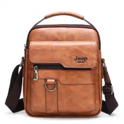 Jeep Suluu Men's Brown Leather Crossbody Bag