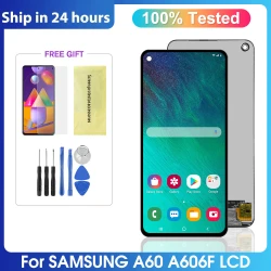 6.3" For Samsung Galaxy A60 LCD Display For Samsung A60 SM-A606F/DS A606Y A6060 LCD Touch Screen Replacement with Frame