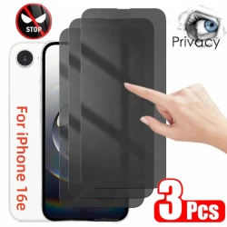 3PCS Privacy Tempered Glass For iPhone 16e 2025 Anti Spy Screen Protector For iPhone 16ProMax 16Pro 16Plus 16E Anti-peep Glass