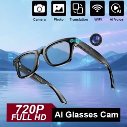 AI Smart Glasses With Camera Photo Sense Bluetooth Music Call Intelligent Recording IP65 Waterproof Bluetooth Glasses