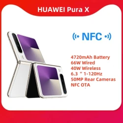 Original New Huawei Pura X Folded Screen SmartPhone 4720mAh Battery 66W Wired 40W Wireless 6.3“ 1-120Hz 50MP Rear Cameras NFC
