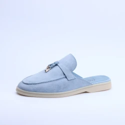 No Logo-Luxury Designer Tassel Suede Leather Loafers for Women 2025 Slip On Slippers Flat Shoes Work Walking Shoes High Quality