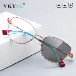 VKYEE Women Photochromic Anti Blue Light Reading Glasses Myopia Hyperopia Prescription Color Change Optical Eyeglasses PFD3032