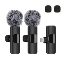 Lavalier Microphone 2.4G Wireless Portable Audio Video Recording Mini Mic for iPhone Android Live Broadcast Gaming Phone