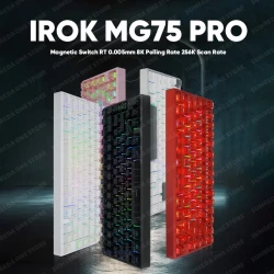 IROK MG75 PRO Aluminum Magnetic Mechanical Keyboard Gaming 0.005mm 8K Polling Rate Rapid Trigger RGB Hotswap FPS Gamer Keyboard