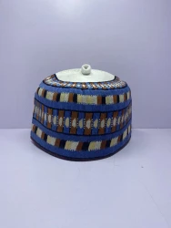 Blue Rawaram – Hausa/Fulani Cap, Kufi, Handwoven Cap, Zawa