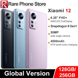 Global Version Xiaomi 12 128GB/256GB Snapdragon 8 Gen 1 6.28" AMOLED Display 50MP+32MP Camera 4500mAh Battery WiFi 6  NFC