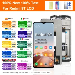 6.53'' For Redmi 9T LCD Display Touch Screen Digitizer Assembly with Frame For Redmi 9T J19S M2010J19SG LCD