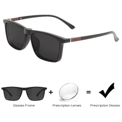 Square Polarized Sunglasses Men Women Mangetic Clip On Prescription Eyewear Night Vision Driving Optical Magnet Clips Glasses