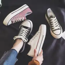 New Spring Thick-Soled Canvas Shoes Women's Versatile Casual Board Shoes Girls Students Cloth Shoes Vulcanized Women's Shoes